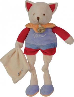 Peluche chat Gribouillis violet et rose fushia BN656 Baby Nat