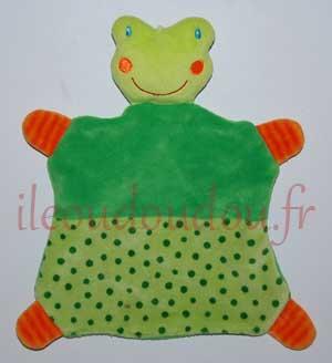 Doudou grenouille vert et orange Baby Club