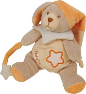 Peluche chien orange et blanc étoile luminescent BN748 Baby Nat