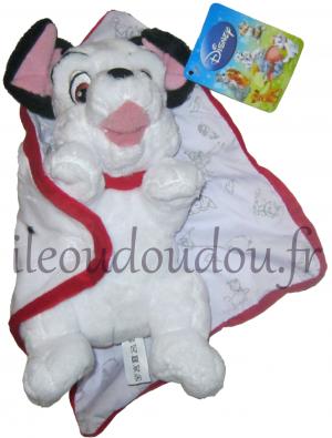 Peluche chien dalmatien dans sa couverture Disney Baby, Nicotoy, Simba Toys (Dickie)