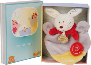 Doudou lapin gris jaune et rouge BN216 Baby Nat