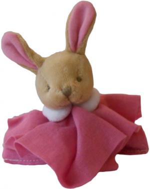 Mini doudou lapin L'ange rose foncé - DC2357 Doudou et compagnie