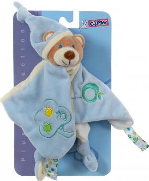 Doudou ours pommes bleu Gipsy