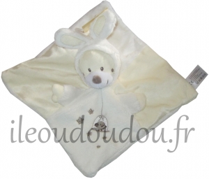 Doudou ours lapin blanc crème capuche  Simba Toys (Dickie), Nicotoy, Gémo - Vétir