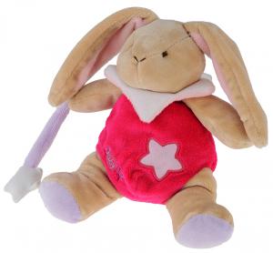 Peluche lapin rose étoile luminescent BN794 Baby Nat