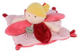 Doudou poupée rose et rouge fillette BN931 Baby Nat
