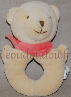 Hochet ours beige et rose Comptines, Amtoys