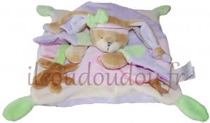 Doudou lapin Lila rose mauve DC2633 Doudou et compagnie