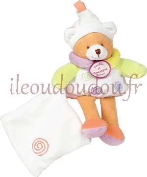 Peluche ours blanc doudou DC2573 Doudou et compagnie