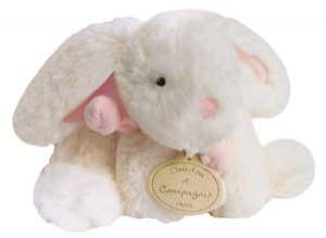 Peluche lapin blanc et rose Bonbon DC1239 Doudou et compagnie