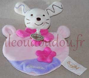 Doudou lapin rose et bleu BN216 Baby Nat