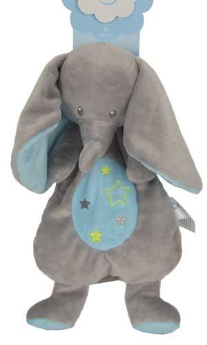 Doudou semi-plat éléphant gris et bleu Nicotoy, Simba Toys (Dickie)