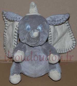Peluche musicale Dumbo gris et beige Disney Baby, Nicotoy, Simba Toys (Dickie)
