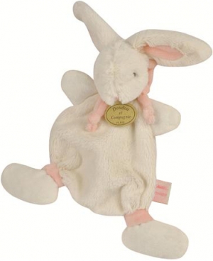 Doudou lapin Bonbon blanc et rose DC2122 Doudou et compagnie