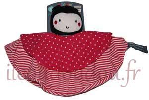 Doudou coccinelle rond rouge à pois blancs Orchestra, Prémaman