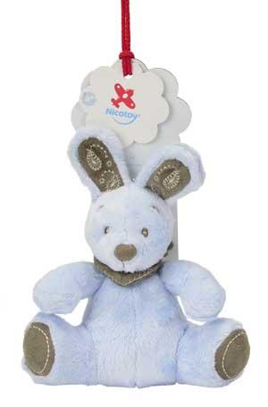 Peluche lapin bleu assis avec bandana marron Nicotoy, Simba Toys (Dickie)
