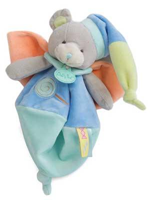 Doudou ours Gourmandises bleu et orange - BN0126 Baby Nat