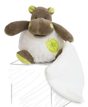Peluche hippopotame avec mouchoir Bazile - BN048 Baby Nat