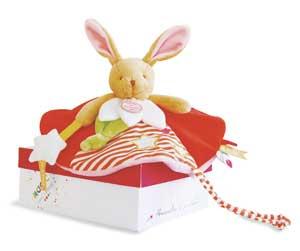 Doudou lapin rouge Magic DC3031 Doudou et compagnie