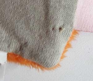 Doudou Babette poussin orange et gris