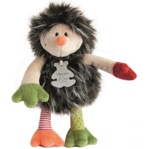 Peluche hérisson marron, beige, verte et rouge Artychou - HO2650 - 24 cm Histoire d'ours