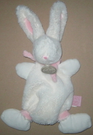 Doudou lapin Bonbon blanc et rose DC2122 Doudou et compagnie