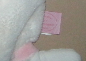 Doudou lapin Bonbon blanc et rose DC2122