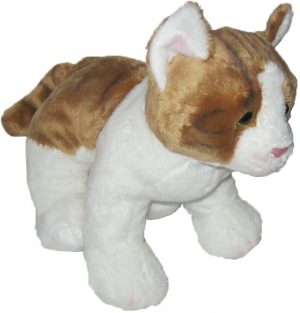 Peluche chat marron et blanc tigré Gipsy