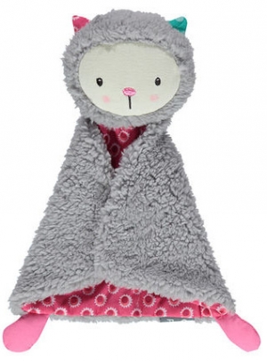 Doudou chat gris et rose fuschia Orchestra