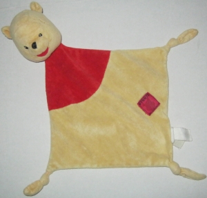 Doudou Winnie rouge et jaune 3 noeuds Disney Baby, Simba Toys (Dickie), Nicotoy