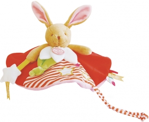 Doudou lapin rouge Magic DC3031 Doudou et compagnie