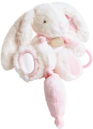 Lapin Bonbon rose peluche d'activités DC2583 Doudou et compagnie