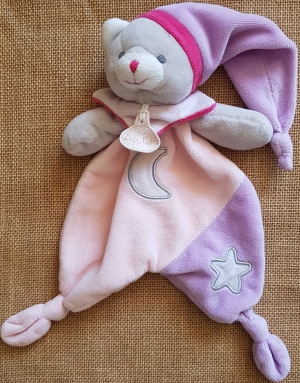 Doudou chat rose luminescent étoile BN0138 Baby Nat