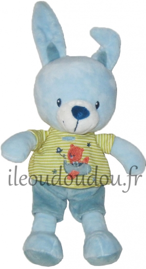 Peluche lapin bleu Pommette