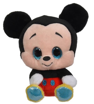 Peluche Mickey noir et rouge à grands yeux Disney Baby, Nicotoy, Simba Toys (Dickie)