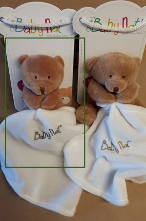 Doudou ours marron foncé avec mouchoir - BN3520 Baby Nat