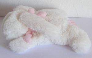 Peluche lapin blanc et rose Bonbon DC1239