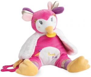 Melle Lou peluche d'activités BN0379 chouette rose Baby Nat