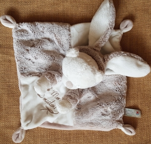 Mon doudou ours déguisé en lapin blanc et marron Laline Nature Nicotoy, Simba Toys (Dickie)