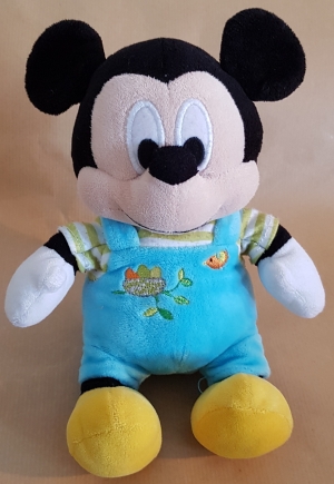 Peluche Mickey en salopette bleue Disney Baby, Nicotoy