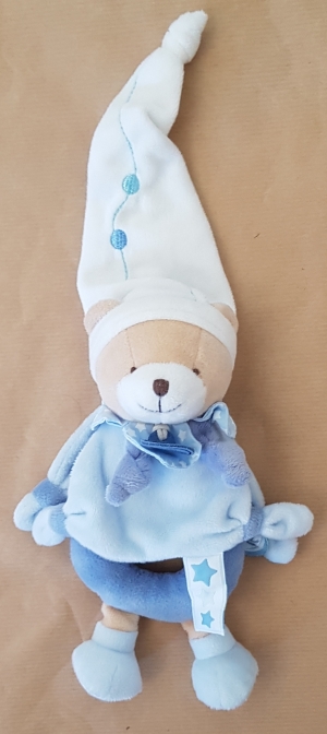 Hochet ours bleu Petit Chou DC2713 Doudou et compagnie