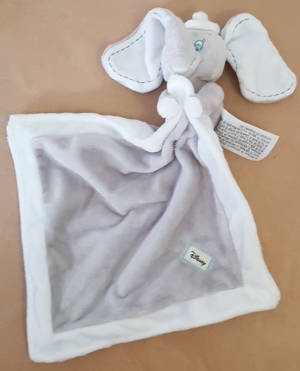 Doudou Dumbo gris et blanc crème Disney Baby, Nicotoy, Simba Toys (Dickie)