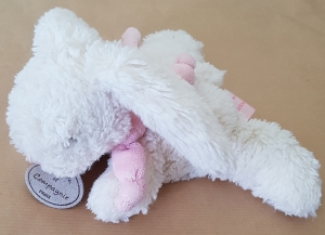 Peluche lapin blanc et rose Bonbon DC1239 Doudou et compagnie