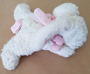 Peluche lapin blanc et rose Bonbon DC1239
