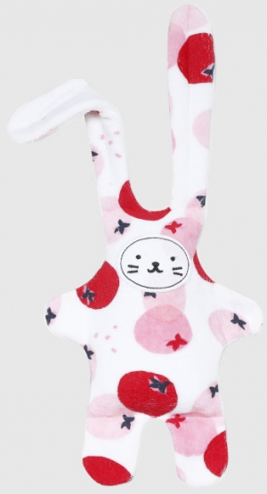 Doudou lapin tomates rouge et blanc Catimini