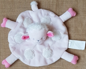 Doudou mouton rond rose et blanc Brioche Kimbaloo - La Halle, Brioche