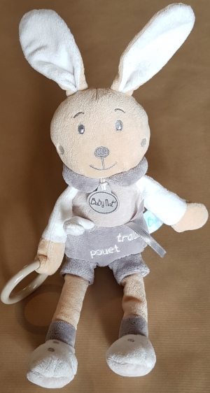 Lapin gris Perlim peluche d'activités BN096 Baby Nat