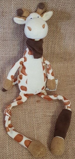 Peluche girafe marron et crème Les Petites Maries