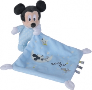 Peluche Mickey bleu avec doudou Hello Star Disney Baby, Nicotoy, Simba Toys (Dickie)