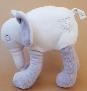 Peluche éléphant blanc et mauve Grain de blé